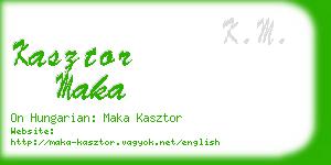 kasztor maka business card